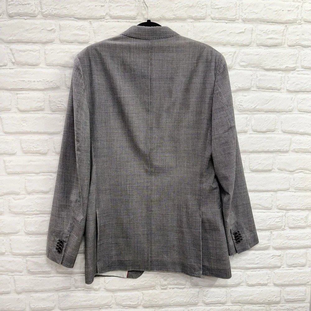 Vtg Banana Republic Heritage 100% Wool Sport Coat Blazer Textured Gray 40L Retro